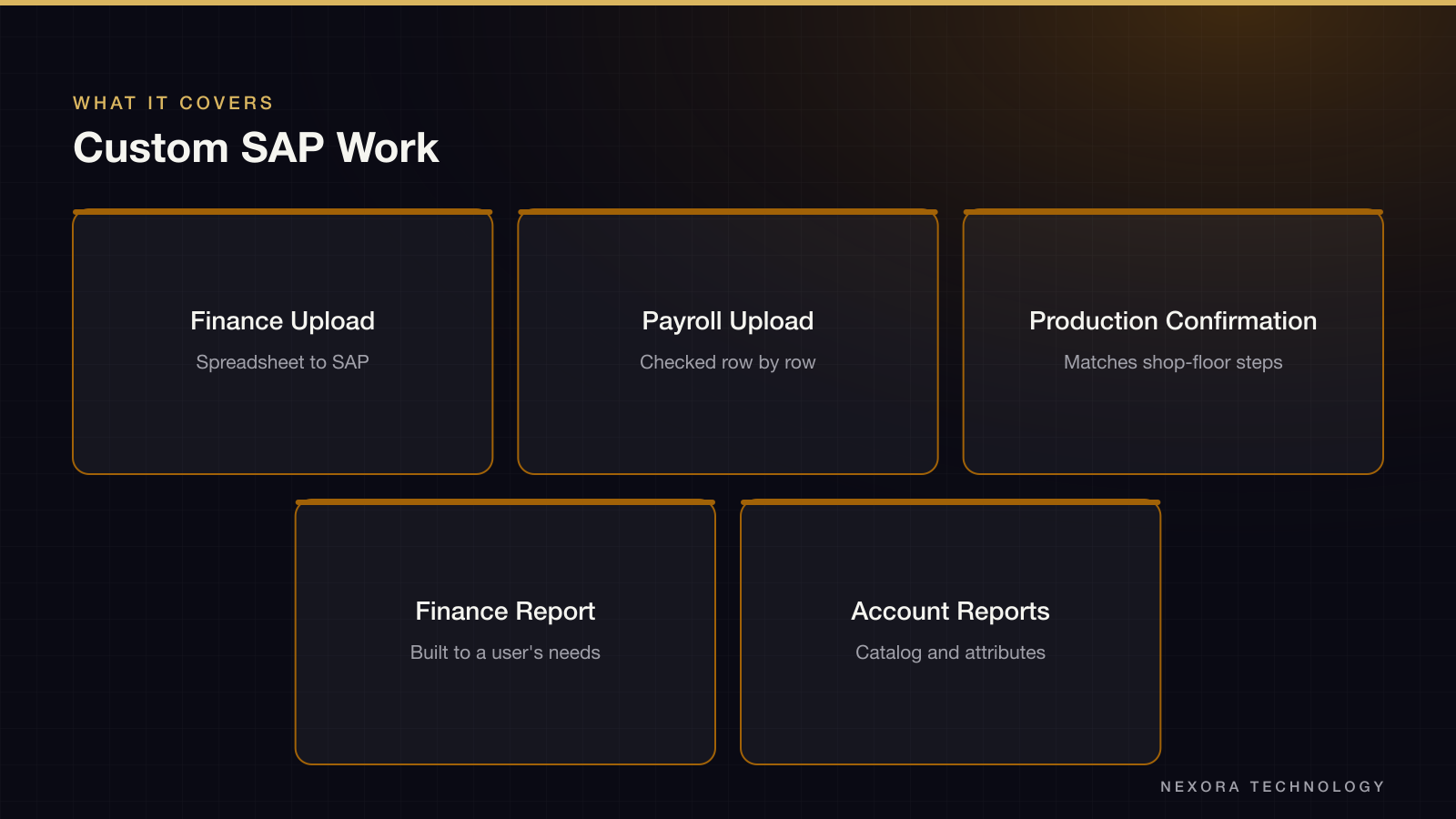 Custom SAP Work